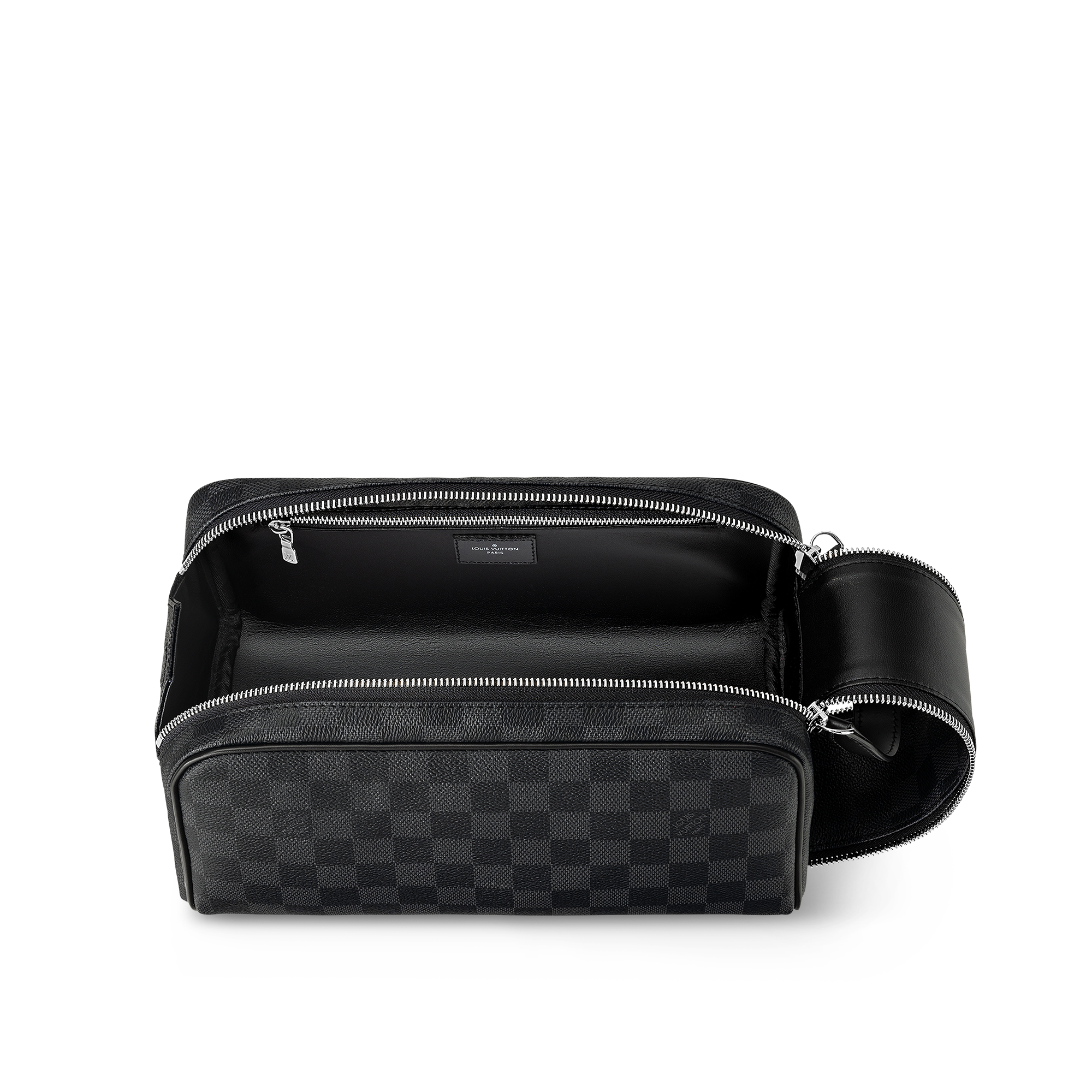 Dopp Kit Toilet Pouch Luxury Damier Graphite Canvas Grey LOUIS